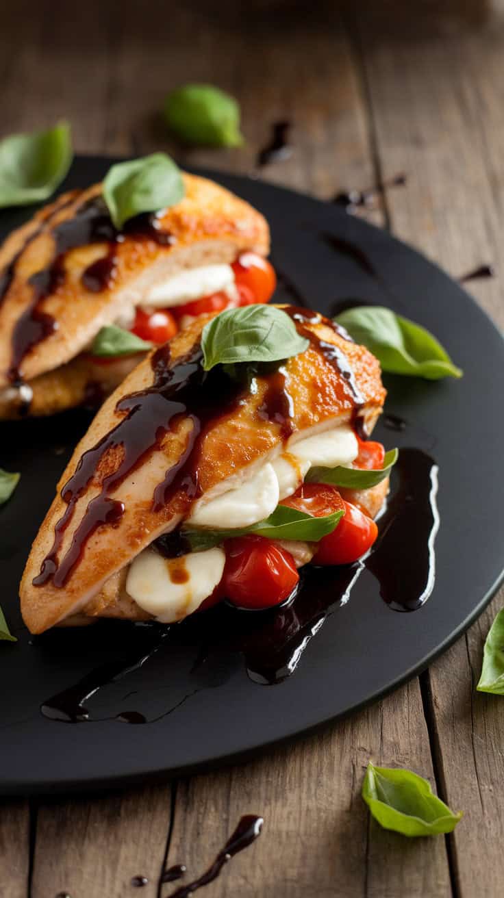 Caprese Stuffed Balsamic Chicken1