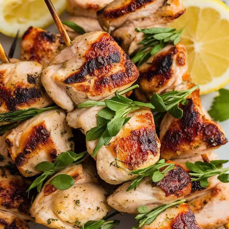 Greek Lemon Chicken Skewers1