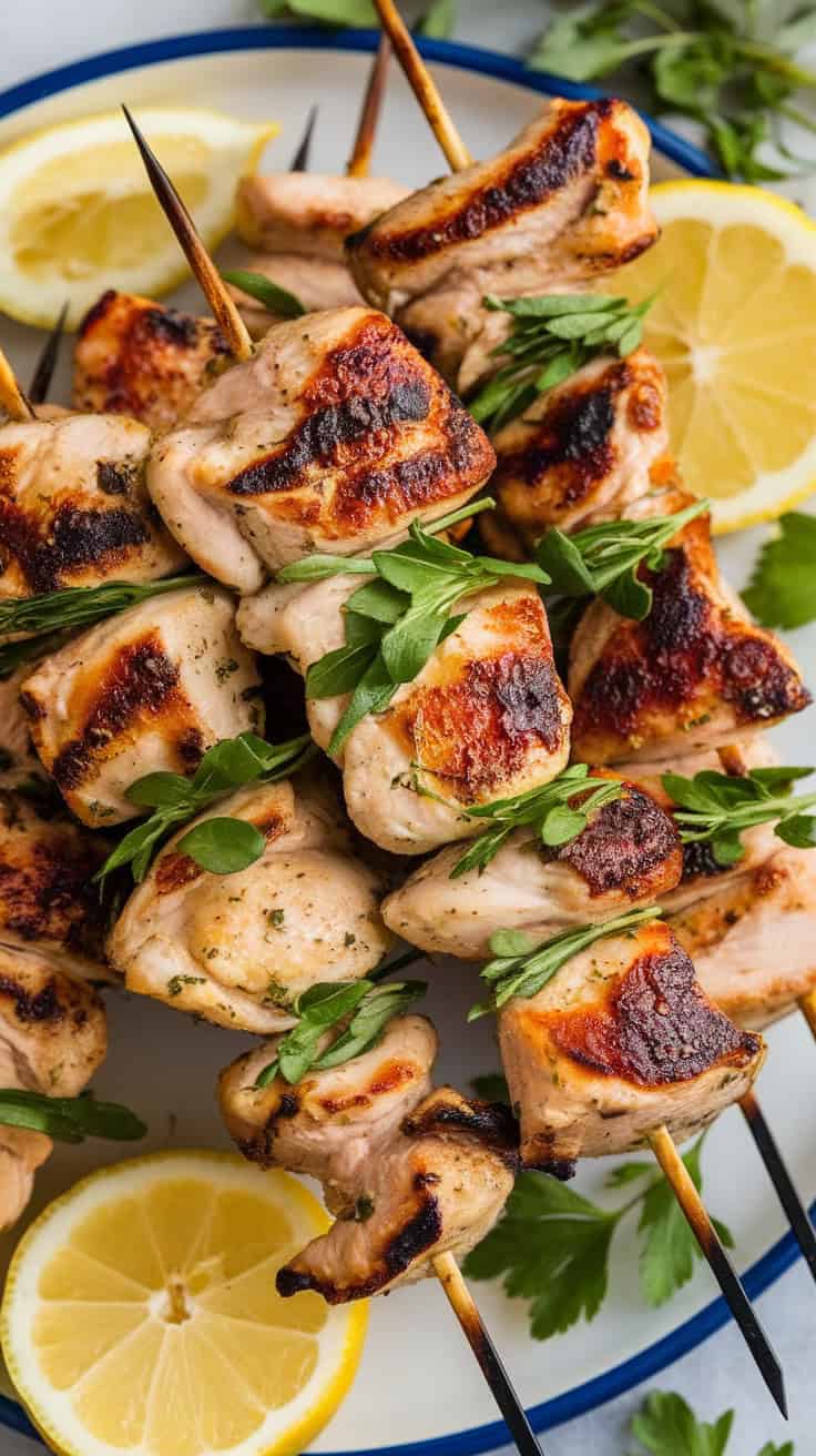 Greek Lemon Chicken Skewers1