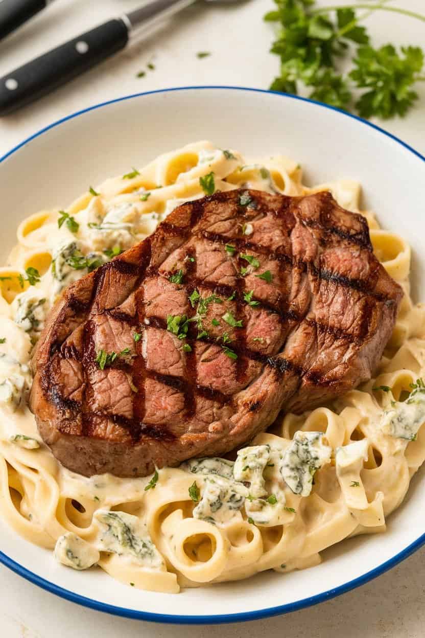 Steak Gorgonzola Alfredo recipe3