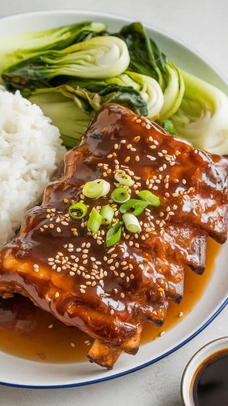 Sticky Sesame Ginger Pork Ribs