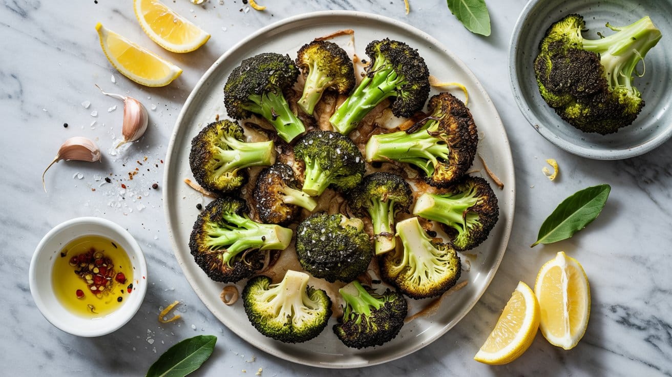 Lemon Roasted Broccoli served as a side dish | EpicureDelight