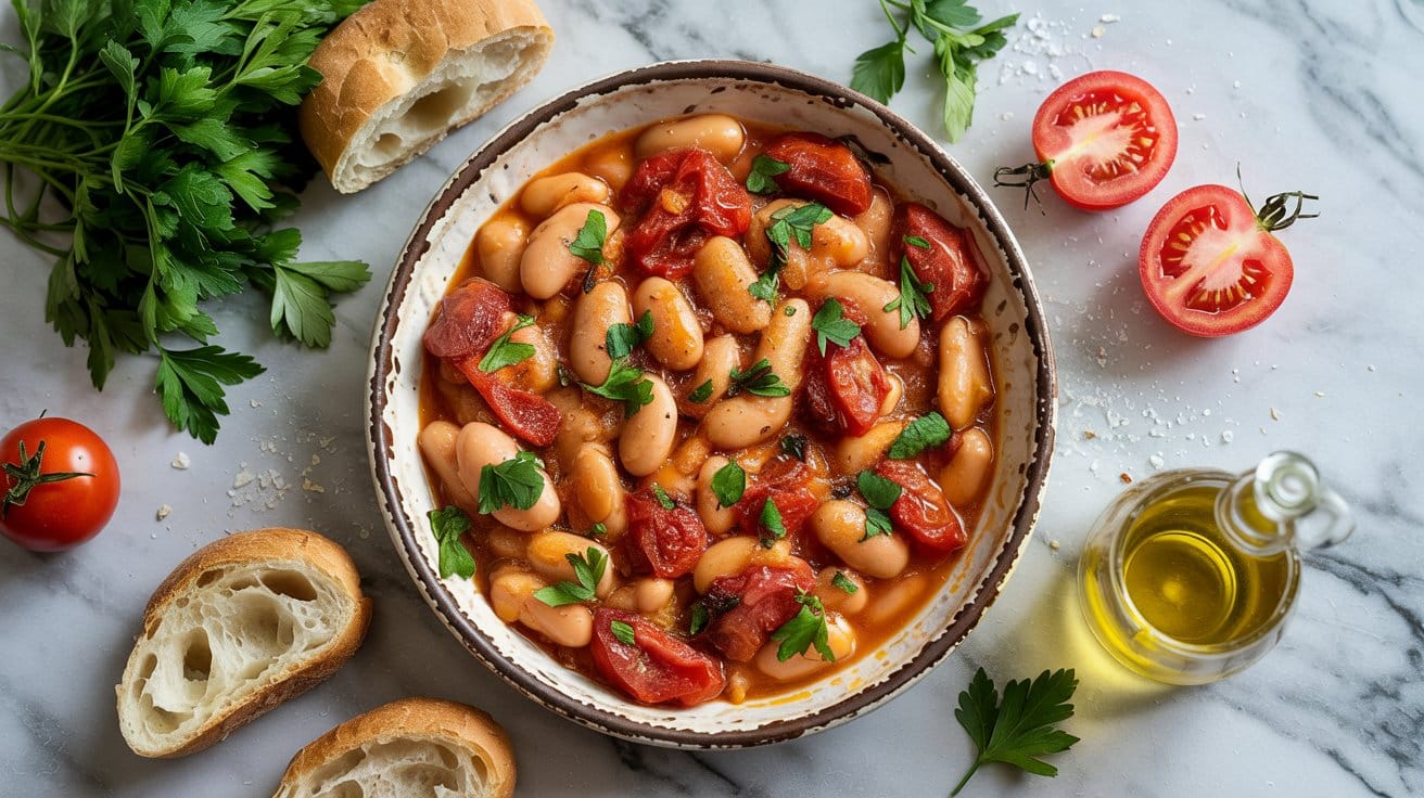 Gigantes Plaki served as a side dish | EpicureDelight