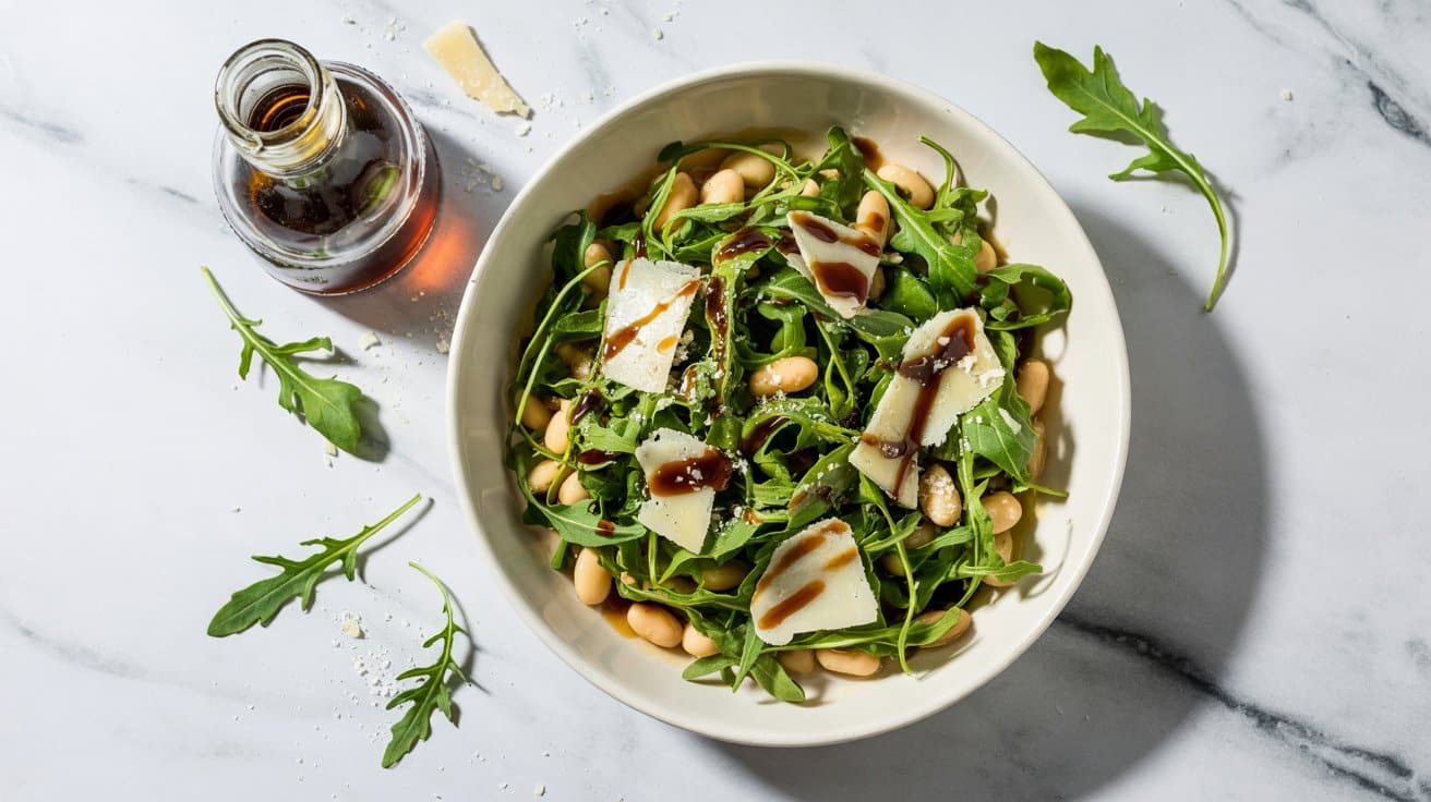 White Bean Arugula Salad served as a side dish | EpicureDelight