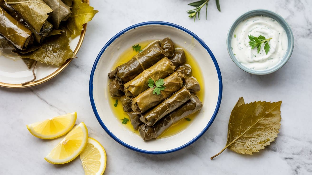 Dolmades served as a side dish | EpicureDelight