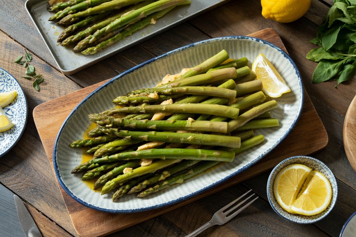Lemon Asparagus served as a side dish | EpicureDelight