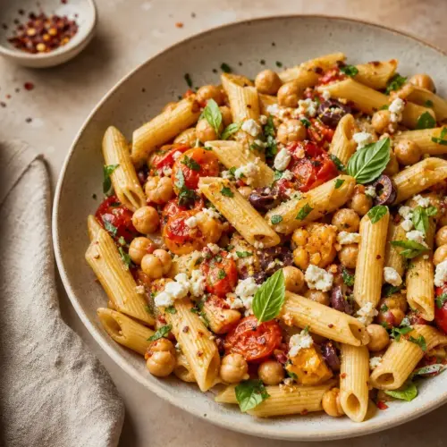 Mediterranean Chickpea Pasta | EpicureDelight