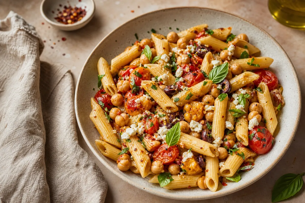 Mediterranean Chickpea Pasta | EpicureDelight