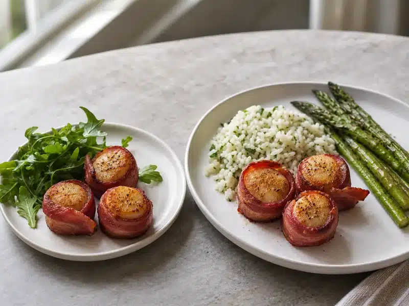 Bacon-wrapped scallops served as an appetizer and entree | EpicureDelight