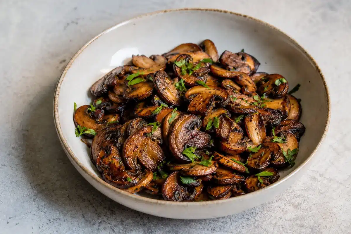 Browned Mushrooms served as a side dish | EpicureDelight