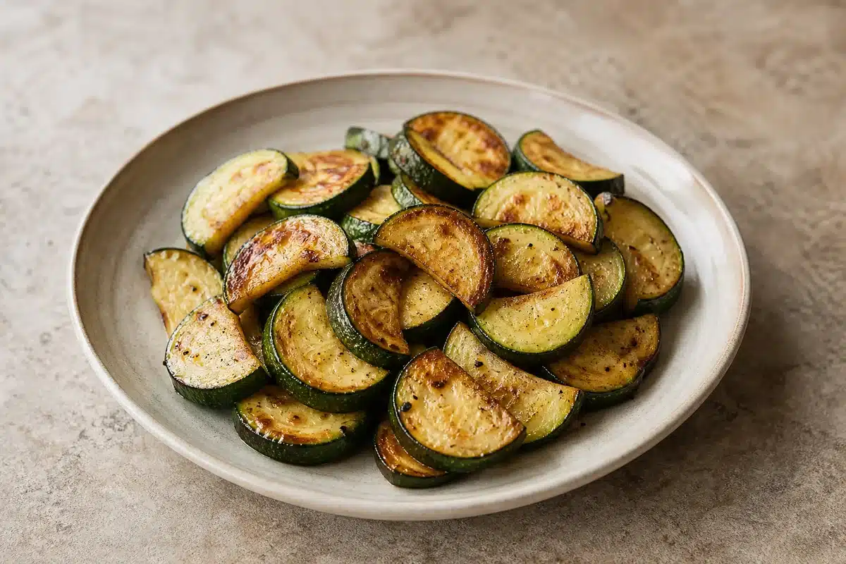 Browned Zucchini served as a side dish | EpicureDelight