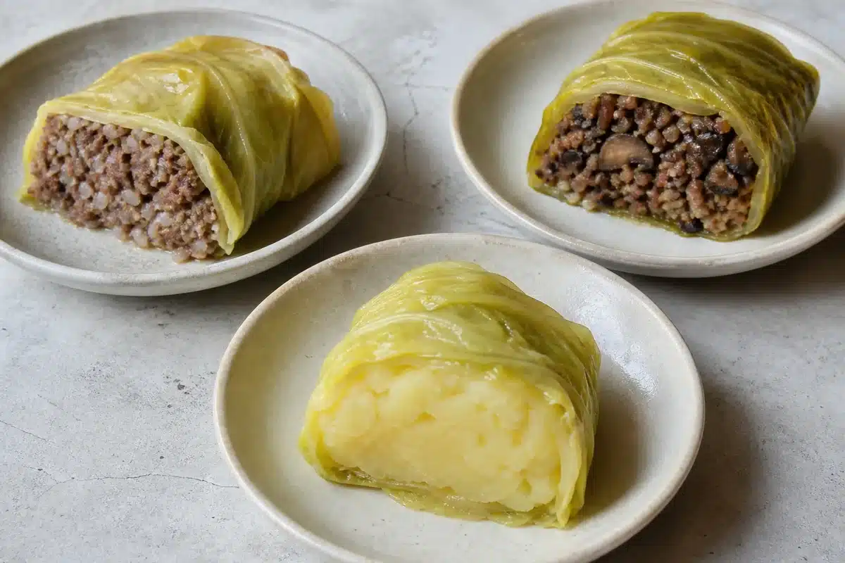 Cabbage rolls with meat rice, buckwheat mushroom, and potato fillings - cabbage roll filling guide | EpicureDelight