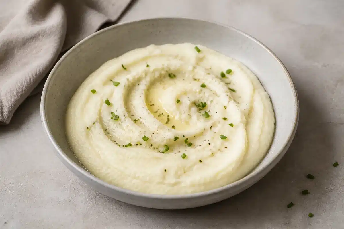 Celeriac Mash served as a side dish | EpicureDelight