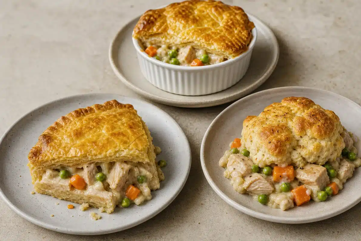 Double-crust, top-crust, and biscuit-topped chicken pot pies - choosing a lighter side | EpicureDelight