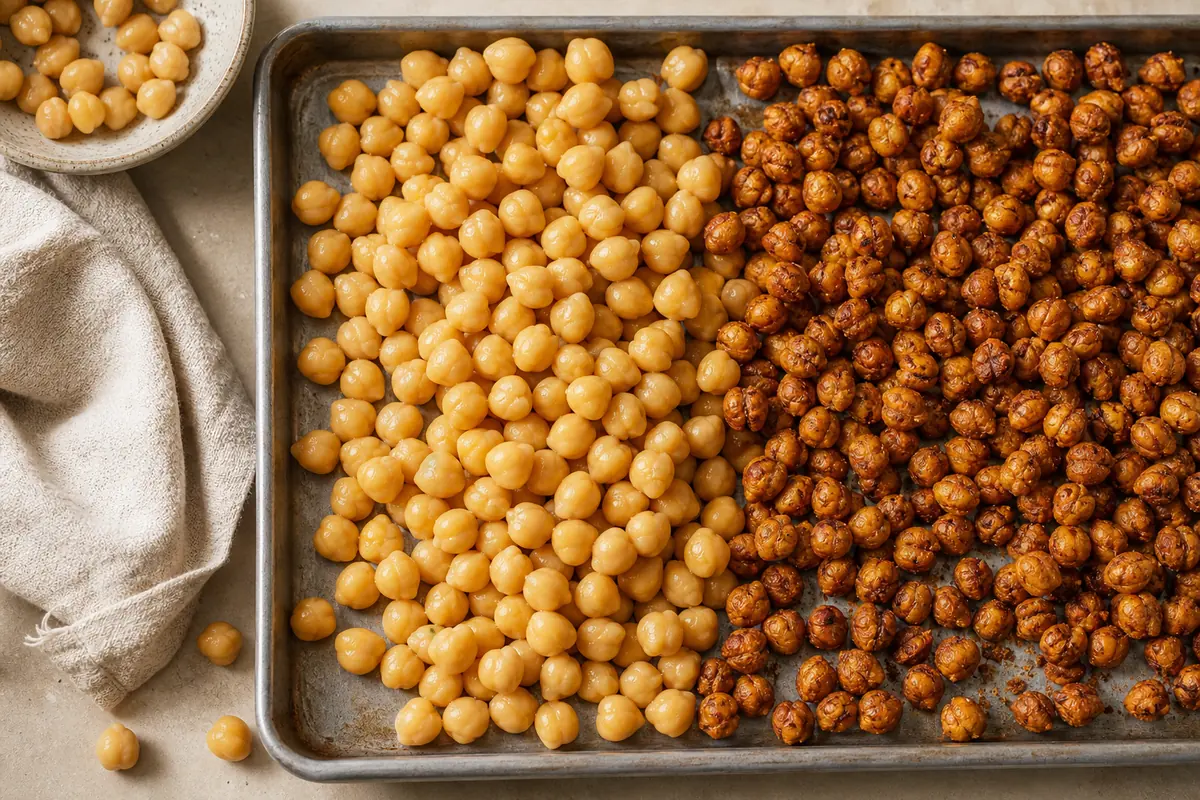 Boiled chickpeas beside roasted chickpeas | EpicureDelight