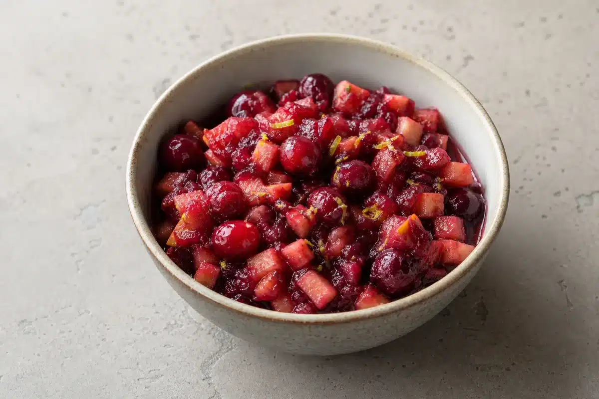 Cranberry Apple Relish served as a side dish | EpicureDelight