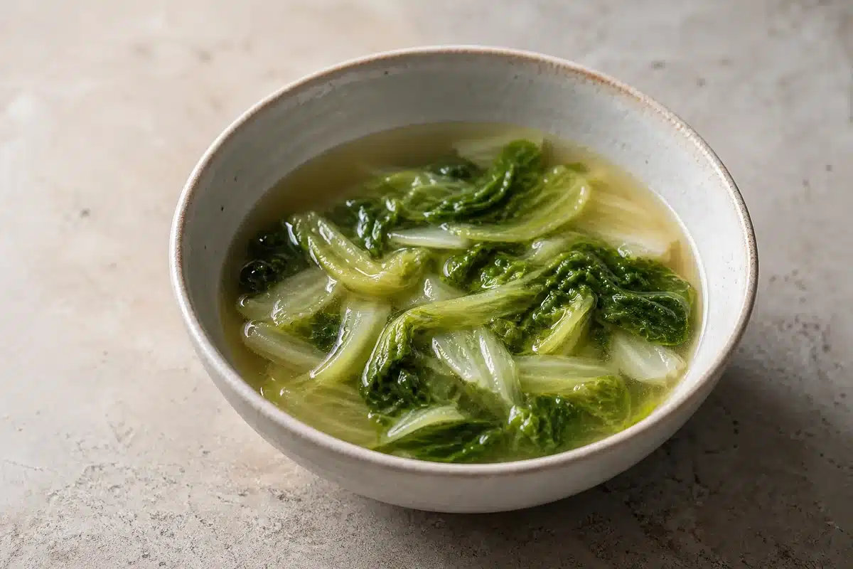 Escarole Broth served as a side dish | EpicureDelight