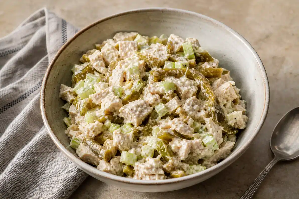 Green Chile Chicken Salad served as a side dish | EpicureDelight
