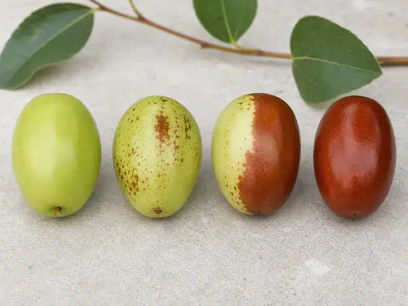 Green, speckled, half-brown, and ripe jujube fruit | EpicureDelight