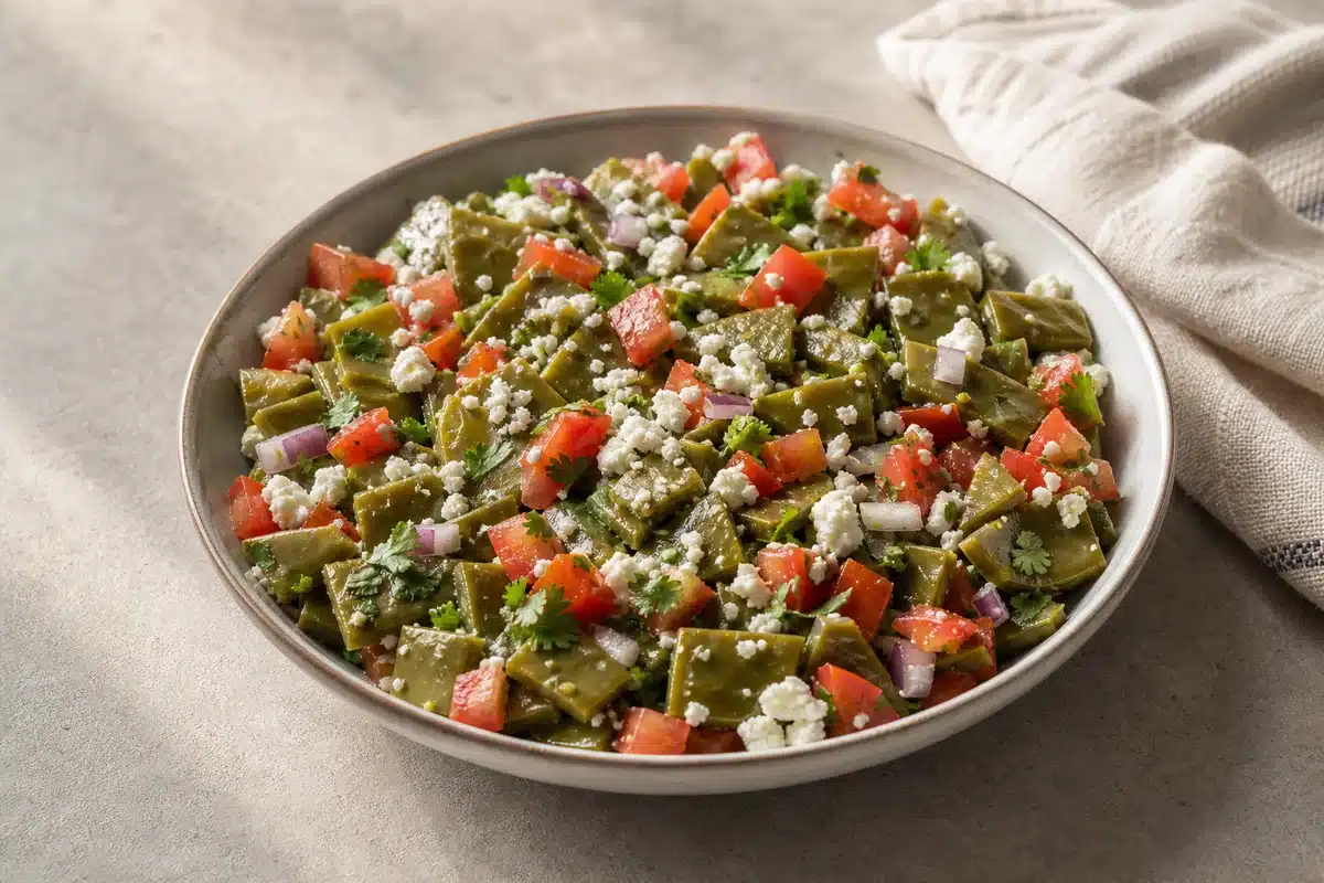 Nopales Salad served as a side dish | EpicureDelight