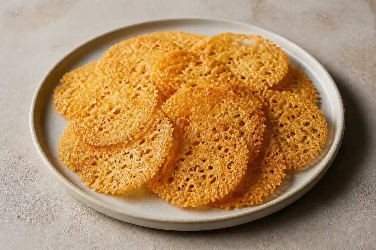 Parmesan Frico served as a side dish | EpicureDelight