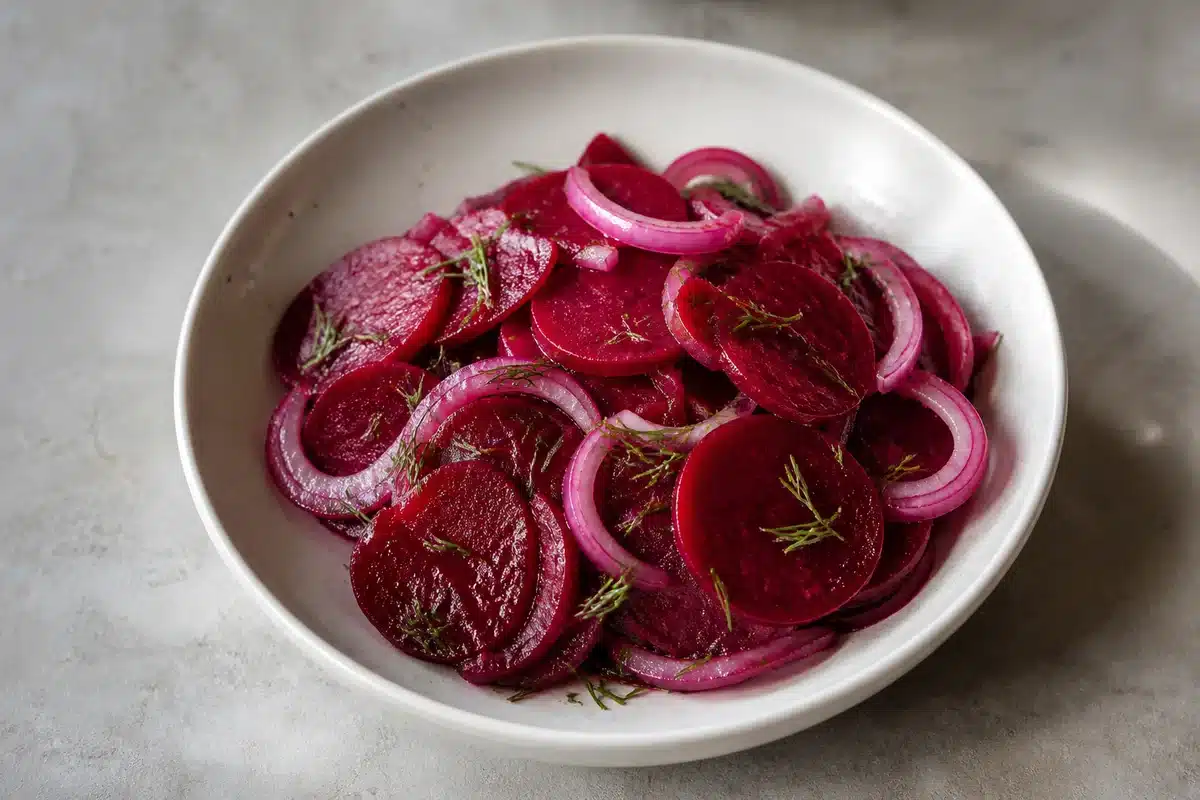 Pickled Beet Salad served as a side dish | EpicureDelight