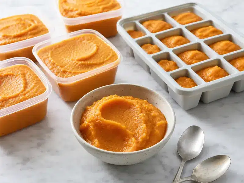 Pumpkin puree frozen in small measured portions | EpicureDelight