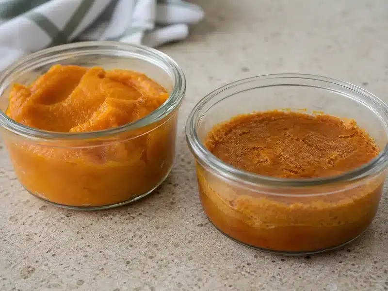 Fresh and dry pumpkin puree texture check - pumpkin puree | EpicureDelight