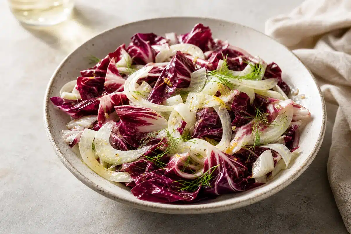 Radicchio Fennel Salad served as a side dish | EpicureDelight