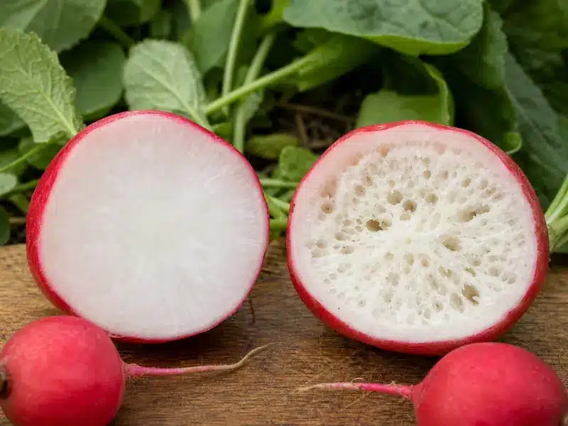 Crisp radish slices beside dry pithy radish slices | EpicureDelight
