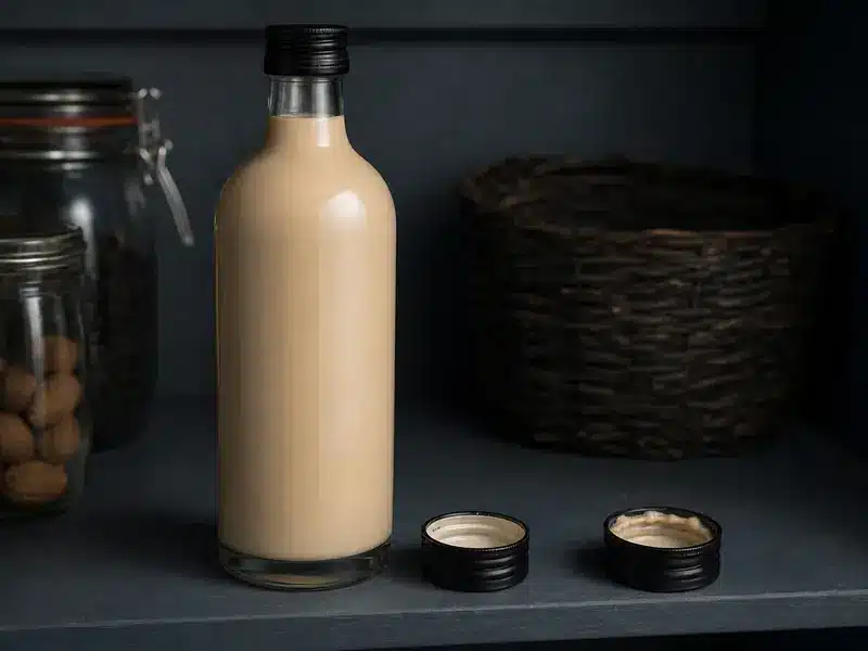 Clean and sticky cream liqueur bottle caps in pantry storage | EpicureDelight