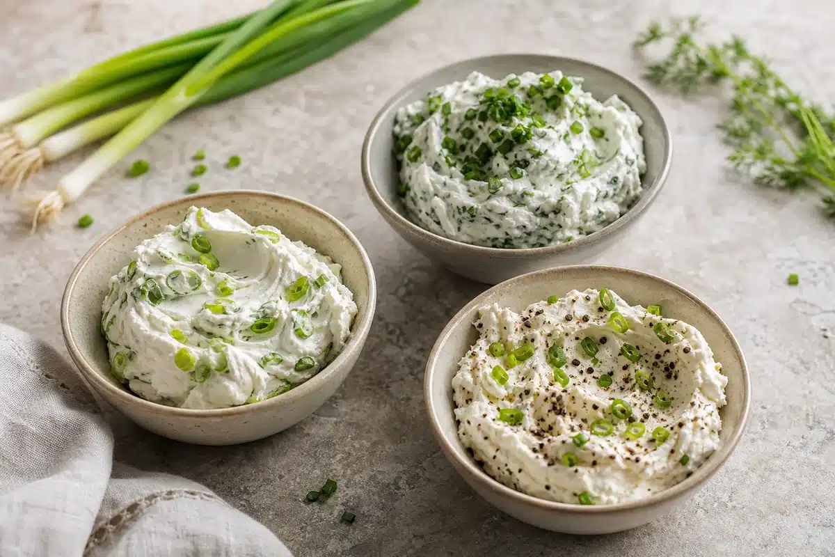 Scallion Cream Cheese served as a side dish | EpicureDelight