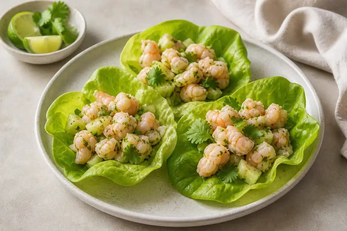 Shrimp Lettuce Cups served as a side dish | EpicureDelight
