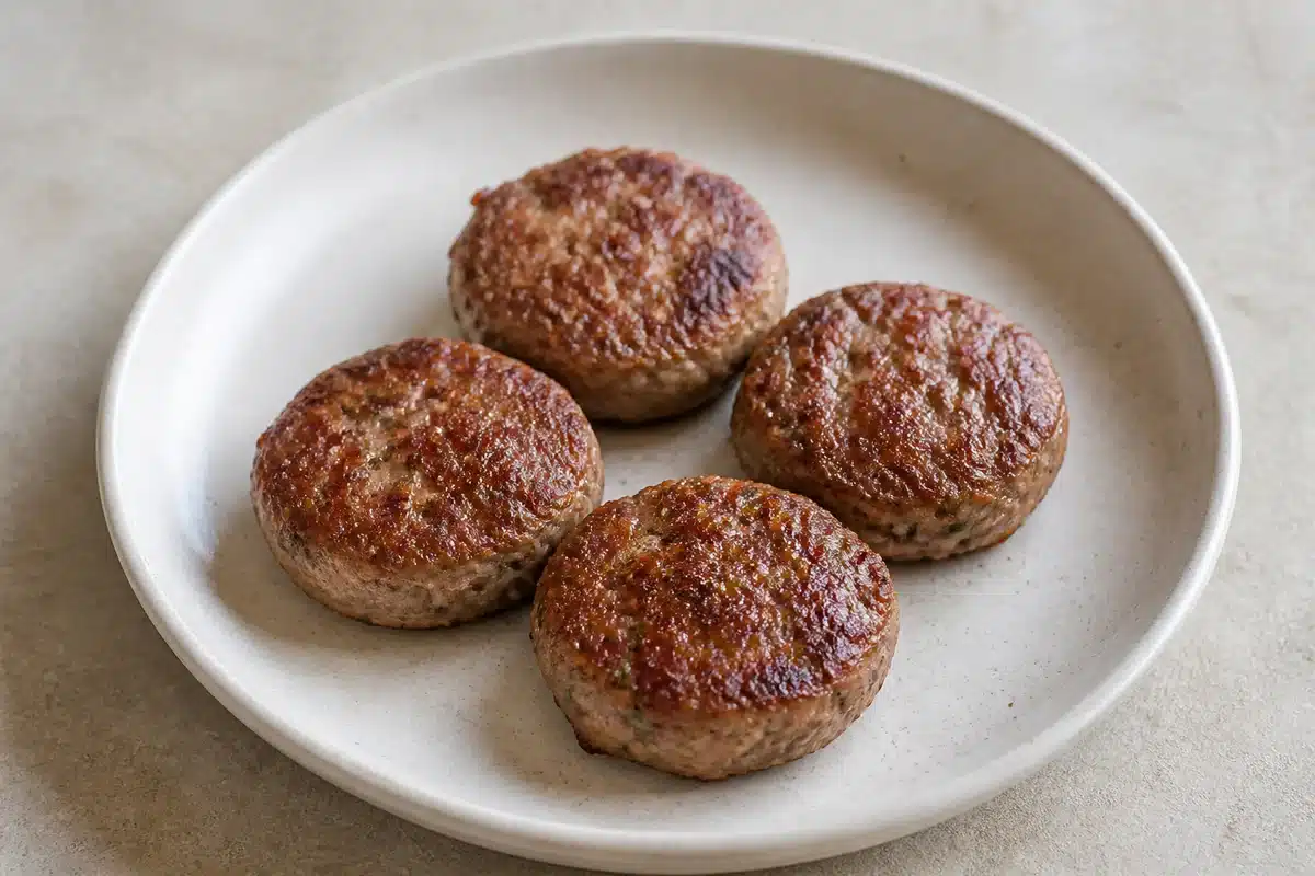 Turkey Sausage Patties served as a side dish | EpicureDelight