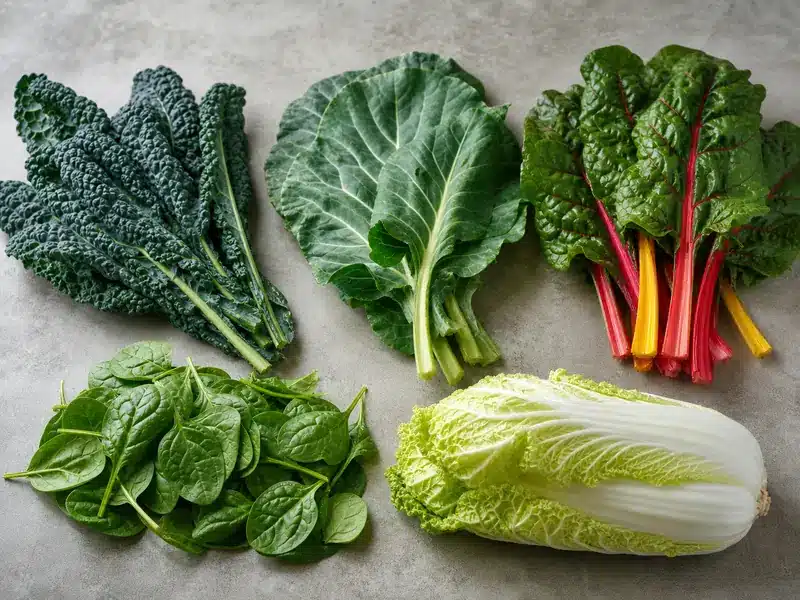 Tuscan kale, collards, Swiss chard, spinach, and napa cabbage | EpicureDelight